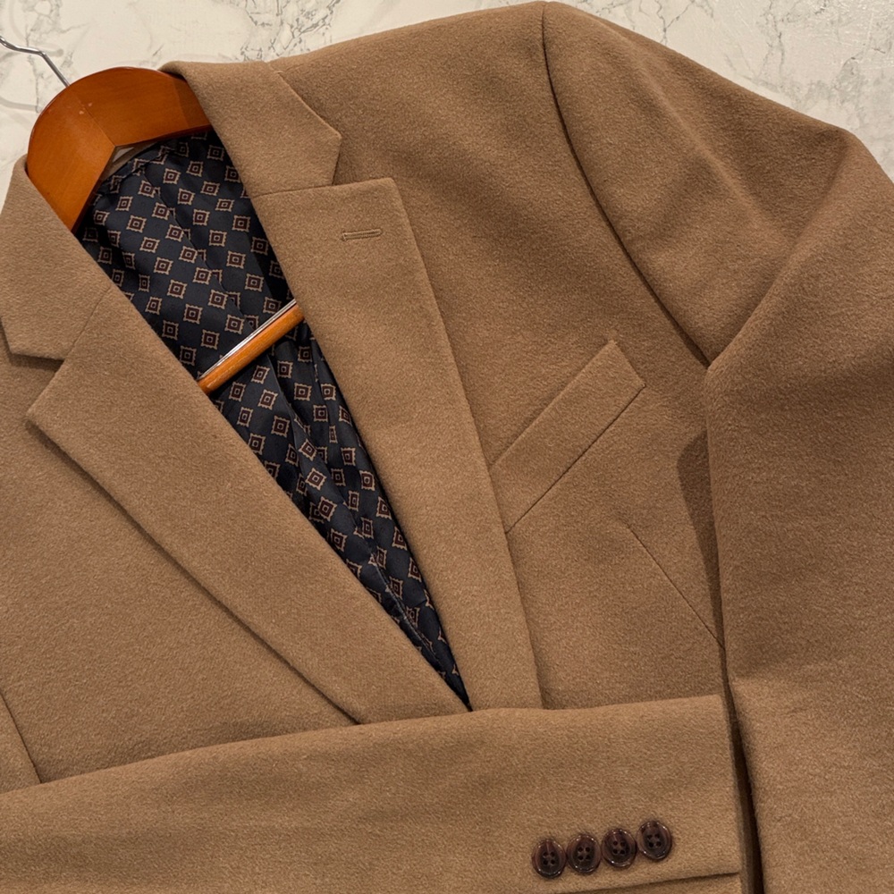 Lauren Ralph Lauren Men’s Tan Wool Silk Cashmere Blazer Sport Coat Size 42R
